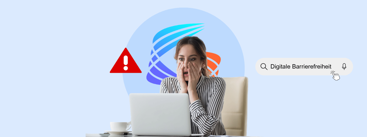 Digitale Barrierefreiheit mit einer Frau vor dem Laptop 