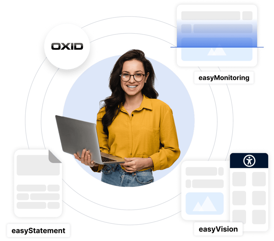 Eine lächelnde Frau mit einer Kreditkarte und Tablet in der Hand.