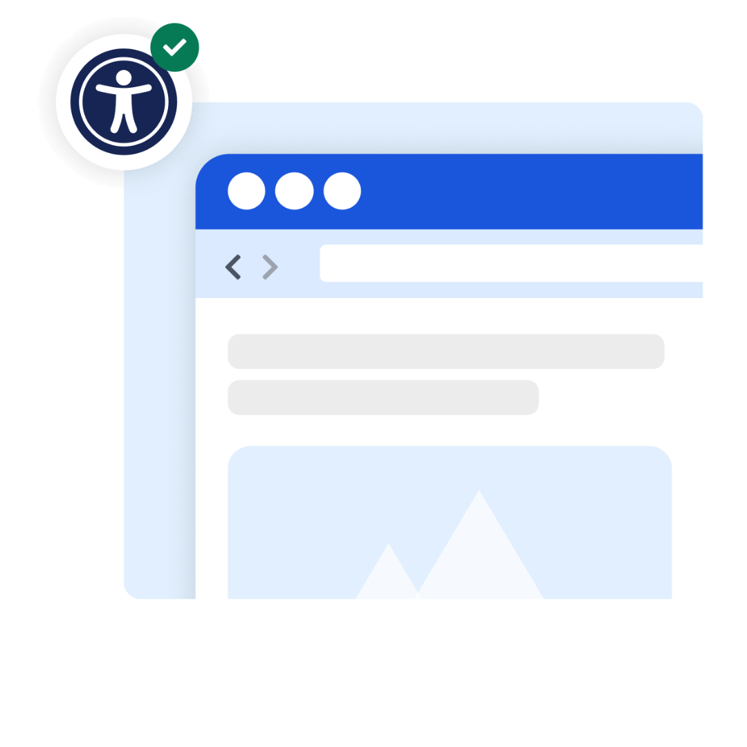 Magnifying glass over a website: check legal accessibility requirements.