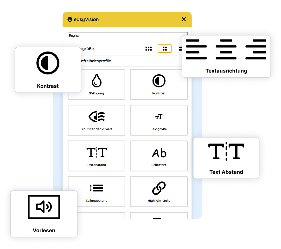 Screenshots mit easyVision Profil-Einstellungen