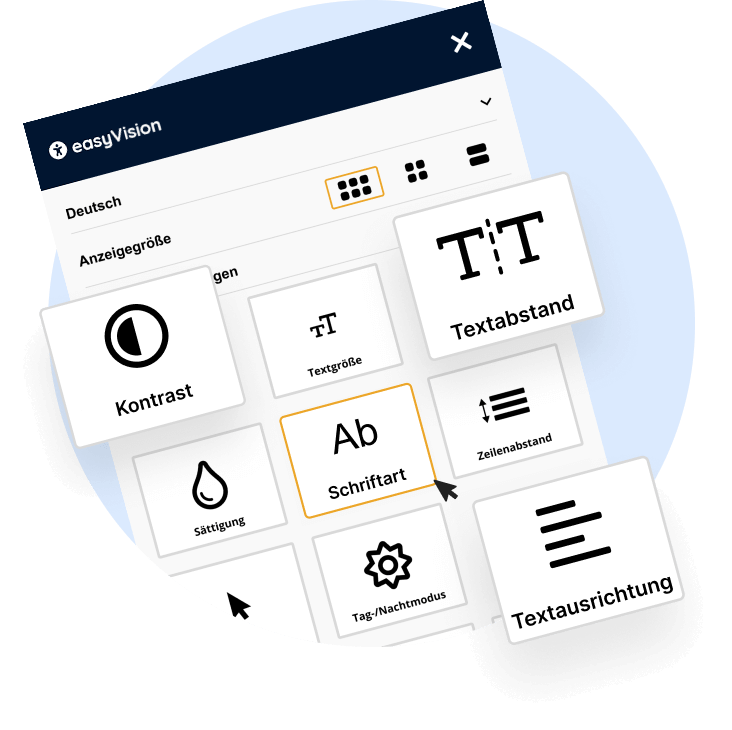 Screenshot der easyVision Einstellung im SiteCockpit