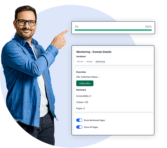 Dashboard view with accessibility checks and recommendations