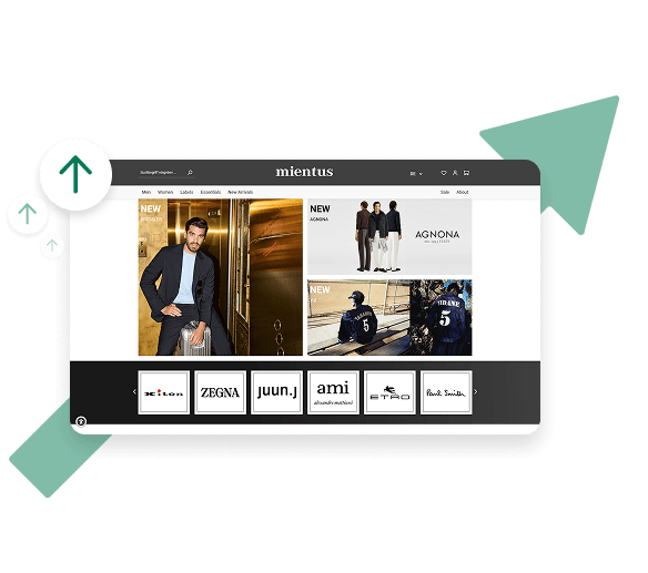 mientus online store on desktop and mobile with easyVision widget